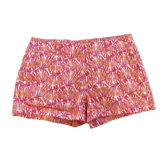 Vineyard Vines Womens Shell Print Cotton Shorts Size 10 Orange Resort Vacay - Picture 1 of 7